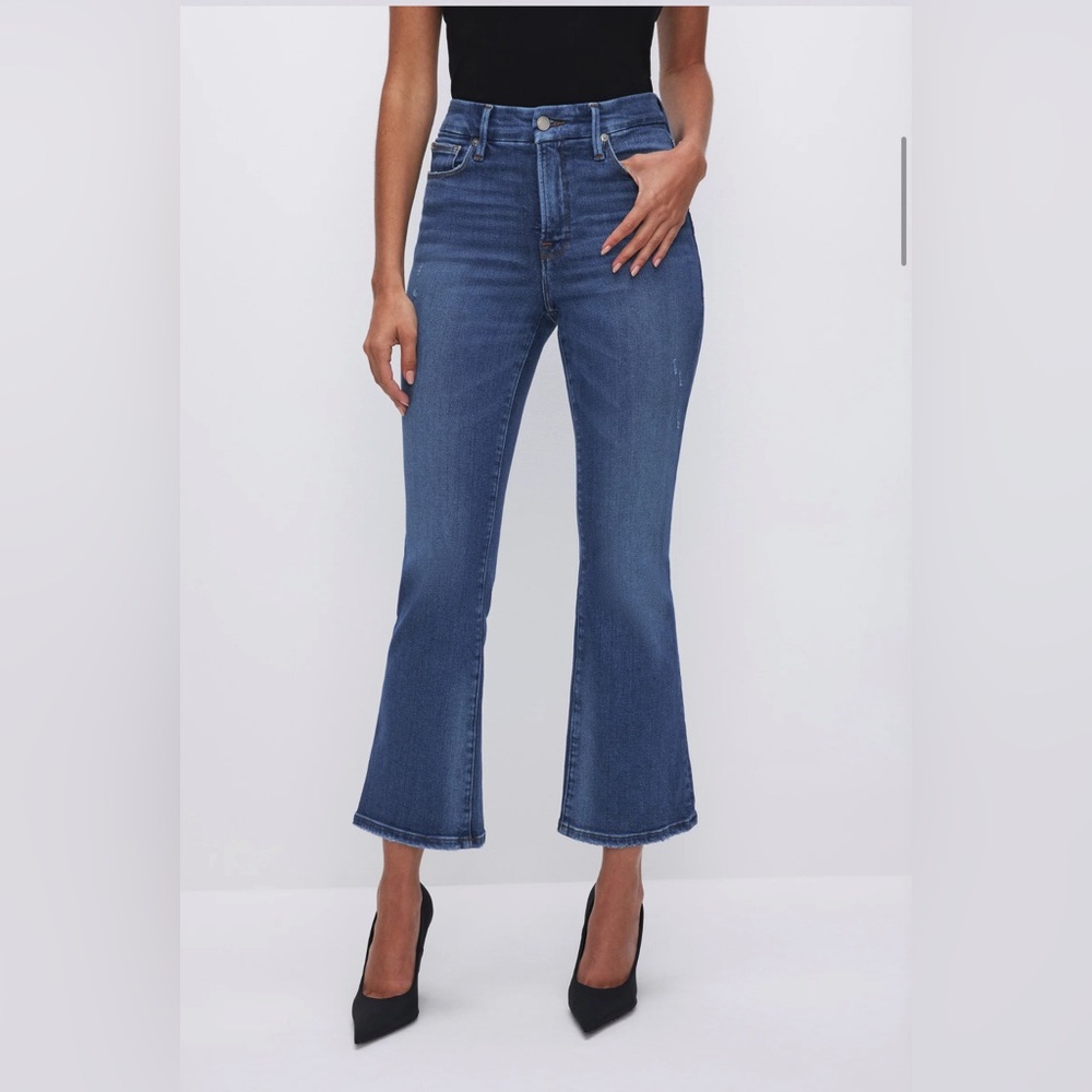 GOOD AMERICAN cropped bootleg jean